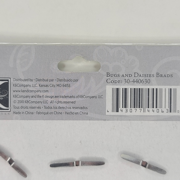 K&Company Brads Bugs And Daisies Brads 9 pcs Bees Spring Summer Brads - Picture 3 of 8